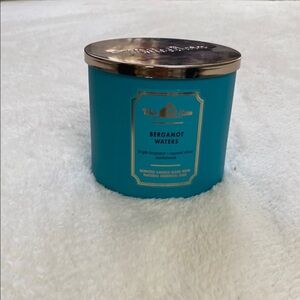 White Barn Teal Candle with Metallic Accents